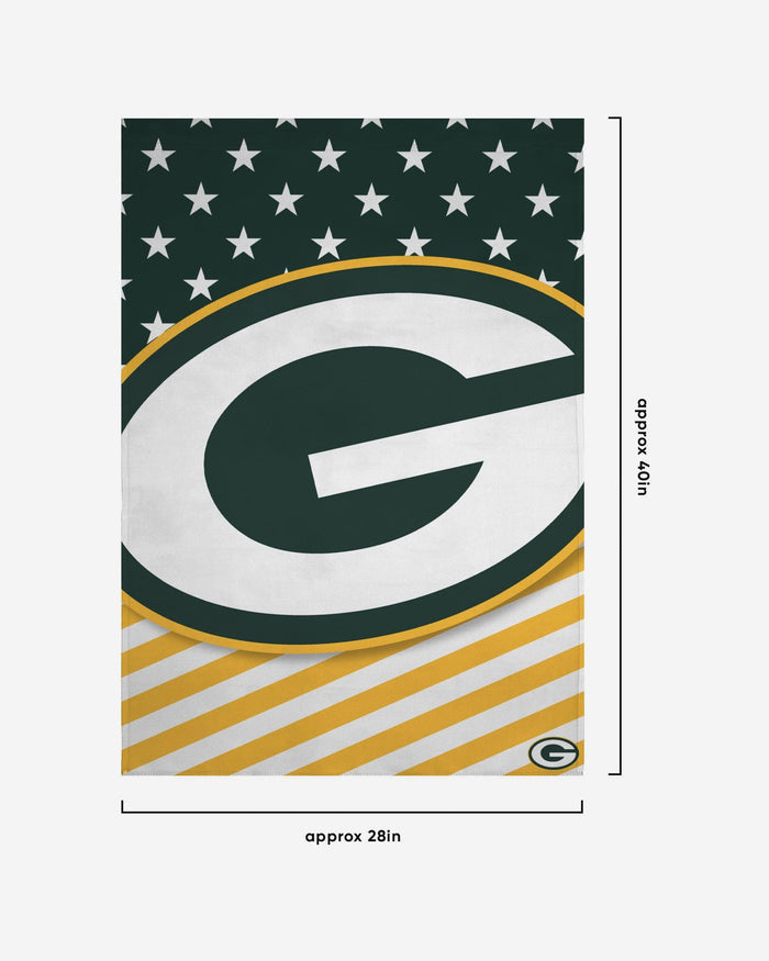 Green Bay Packers Big Logo Americana Vertical Flag FOCO - FOCO.com