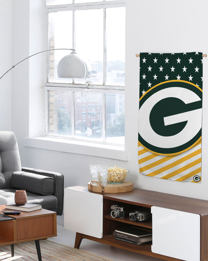 Green Bay Packers Big Logo Americana Vertical Flag FOCO - FOCO.com