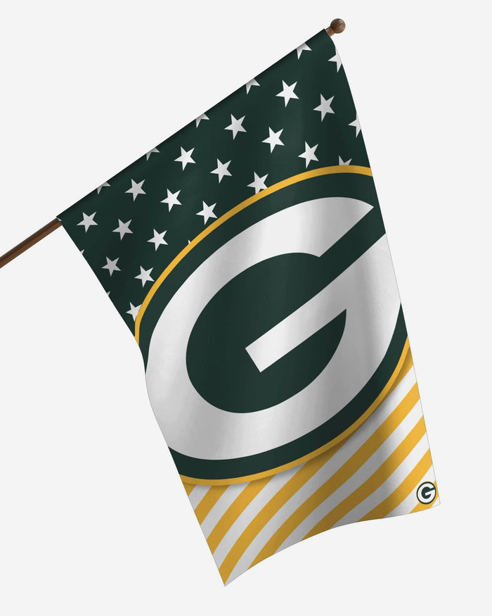 Green Bay Packers Big Logo Americana Vertical Flag FOCO - FOCO.com