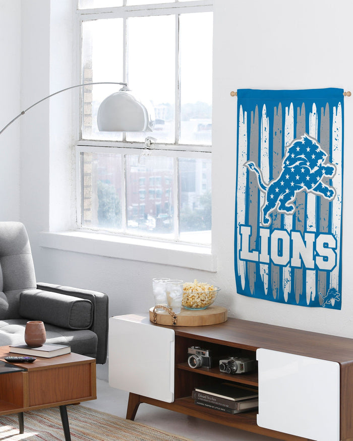Detroit Lions Brushstroke Americana Vertical Flag FOCO - FOCO.com
