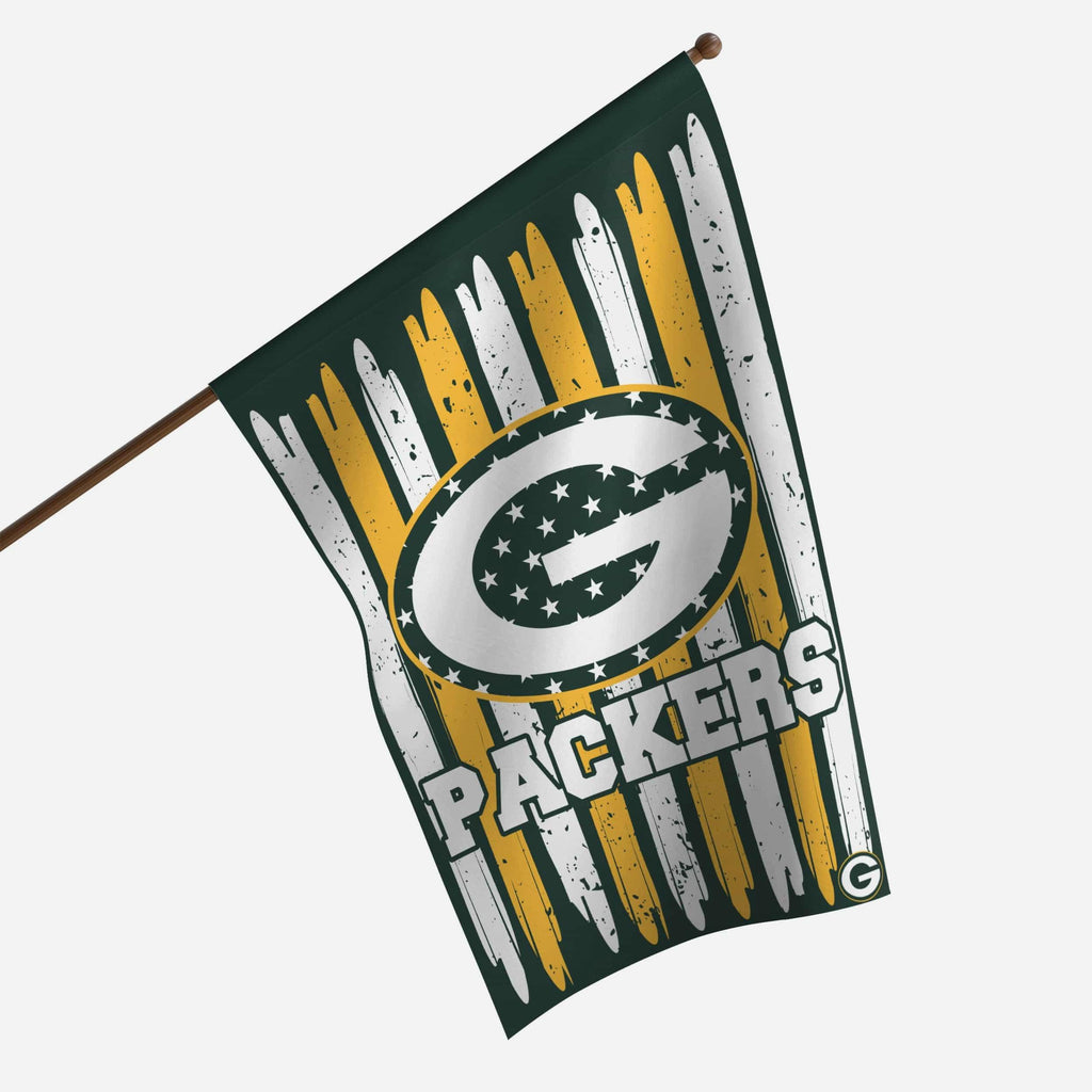 Green Bay Packers Brushstroke Americana Vertical Flag FOCO - FOCO.com