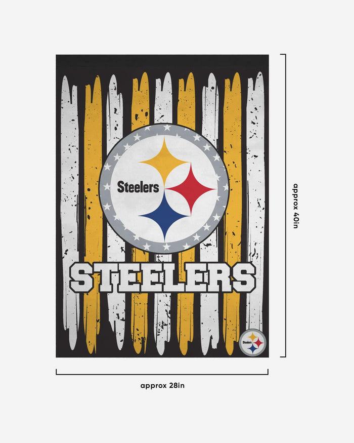 Pittsburgh Steelers Brushstroke Americana Vertical Flag FOCO - FOCO.com