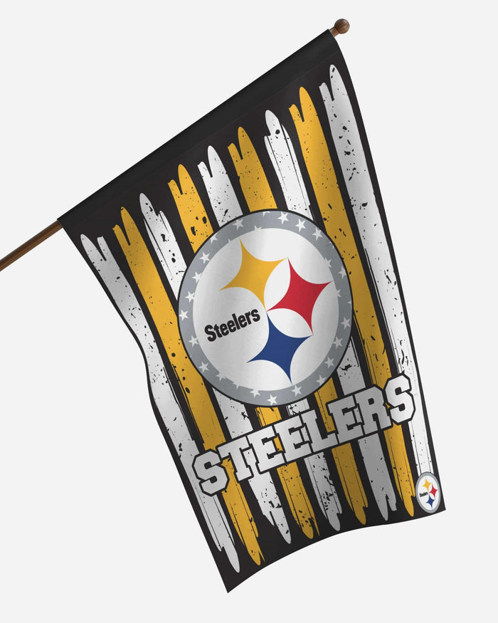 Pittsburgh Steelers Brushstroke Americana Vertical Flag FOCO - FOCO.com
