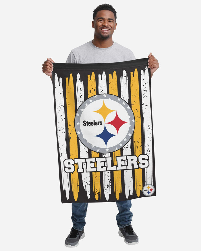 Pittsburgh Steelers Brushstroke Americana Vertical Flag FOCO - FOCO.com