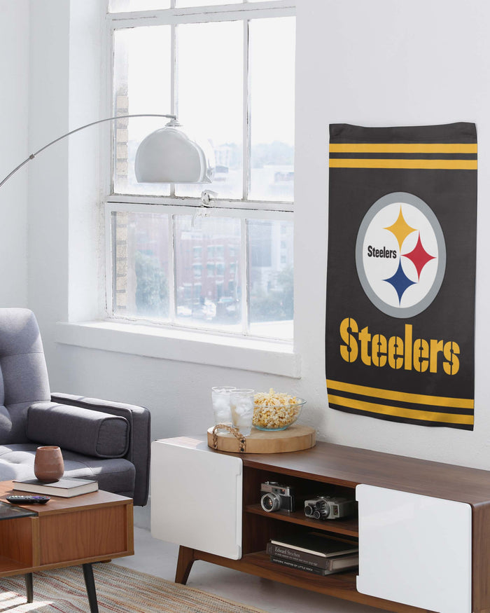 Pittsburgh Steelers Big Logo Vertical Flag FOCO - FOCO.com