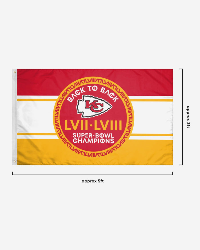 Kansas City Chiefs Super Bowl LVIII Champions Horizontal Flag FOCO - FOCO.com