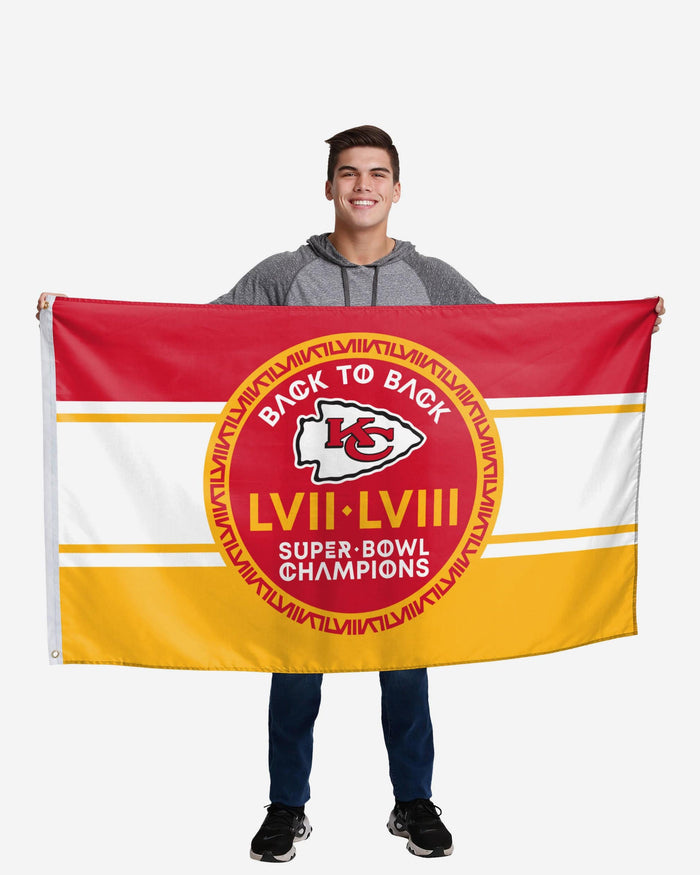 Kansas City Chiefs Super Bowl LVIII Champions Horizontal Flag FOCO - FOCO.com