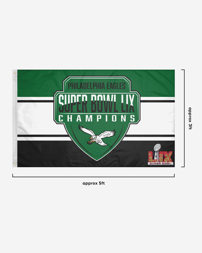 Philadelphia Eagles Super Bowl LIX Champions Kelly Green Horizontal Flag FOCO - FOCO.com