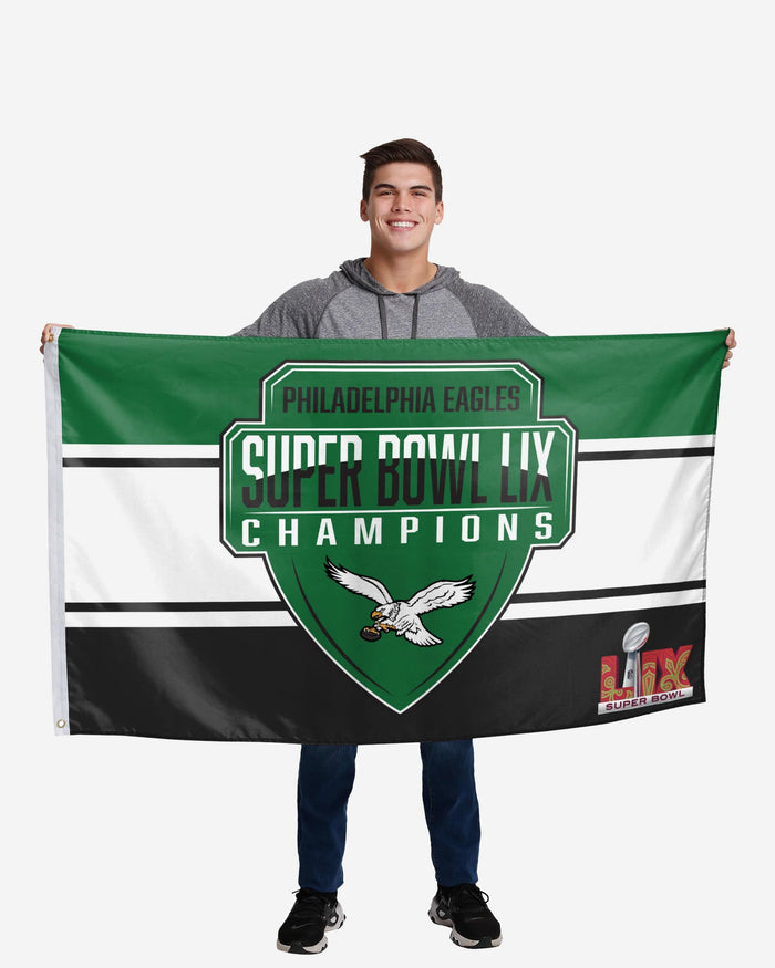 Philadelphia Eagles Super Bowl LIX Champions Kelly Green Horizontal Flag FOCO - FOCO.com