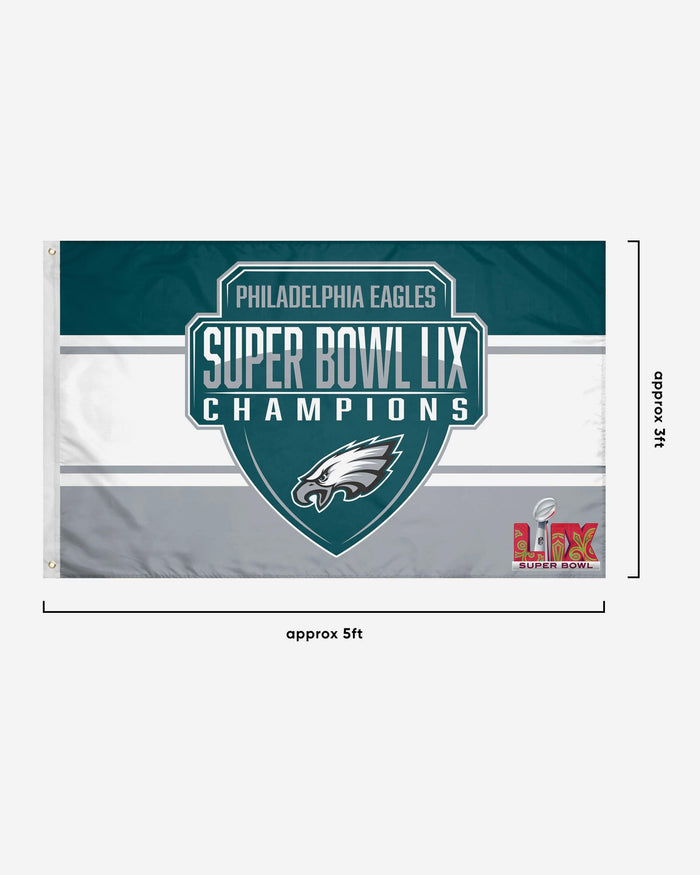 Philadelphia Eagles Super Bowl LIX Champions Horizontal Flag FOCO - FOCO.com