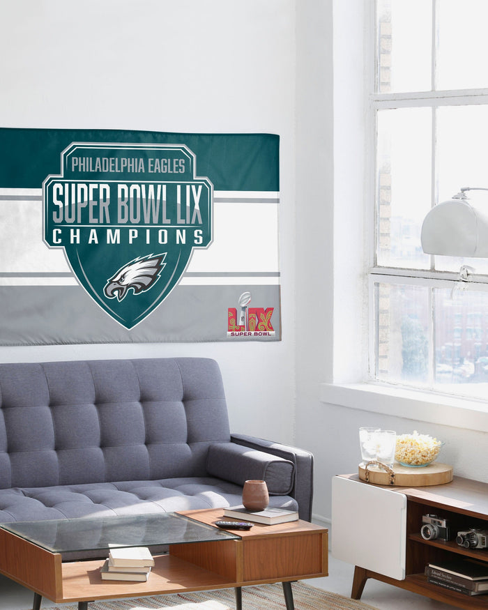 Philadelphia Eagles Super Bowl LIX Champions Horizontal Flag FOCO - FOCO.com