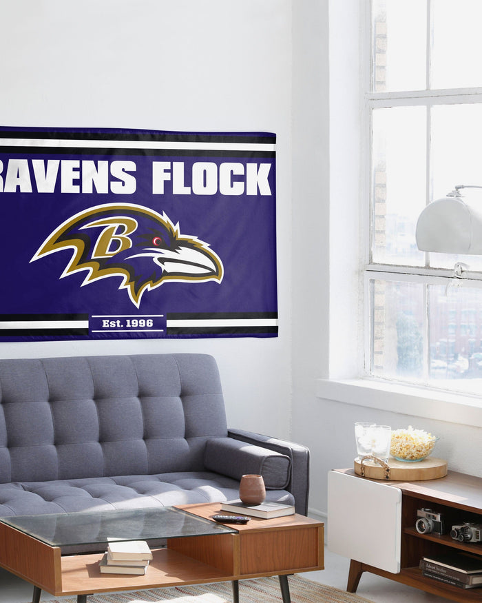 Baltimore Ravens Horizontal Slogan Flag FOCO - FOCO.com