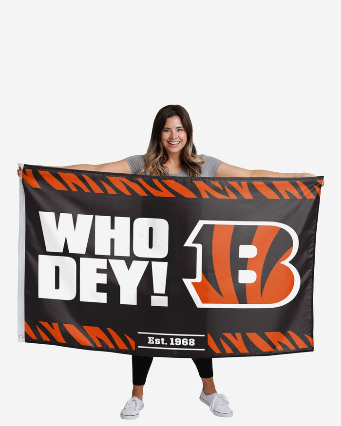 Cincinnati Bengals Horizontal Slogan Flag FOCO - FOCO.com