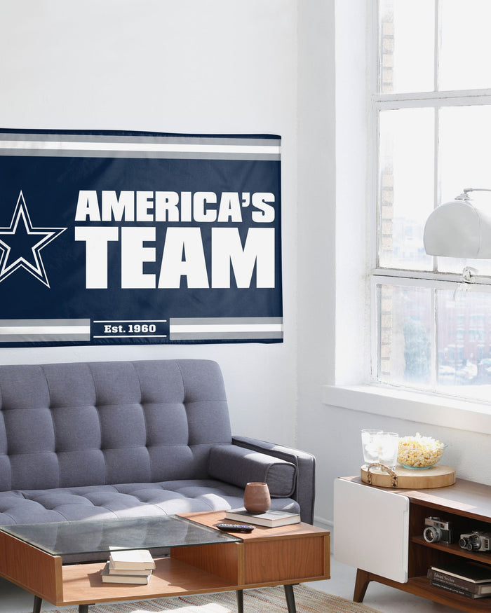 Dallas Cowboys Horizontal Slogan Flag FOCO - FOCO.com