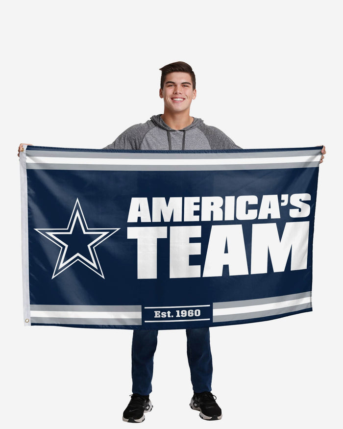 Dallas Cowboys Horizontal Slogan Flag FOCO - FOCO.com