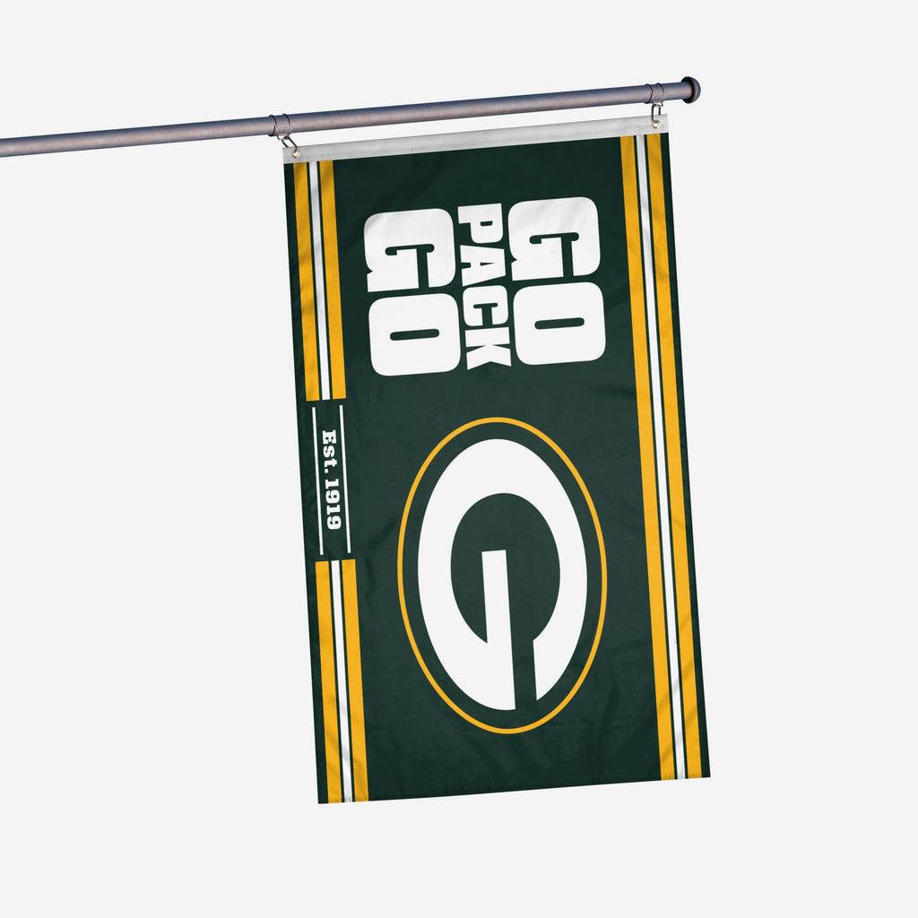 Green Bay Packers Horizontal Slogan Flag FOCO - FOCO.com