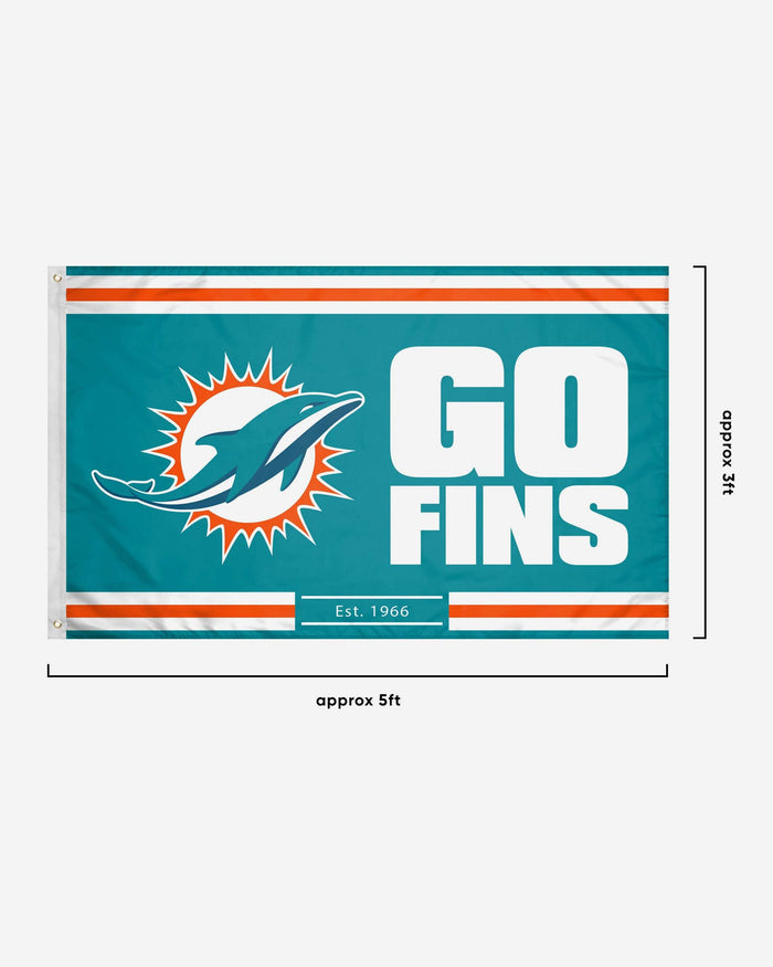 Miami Dolphins Horizontal Slogan Flag FOCO - FOCO.com