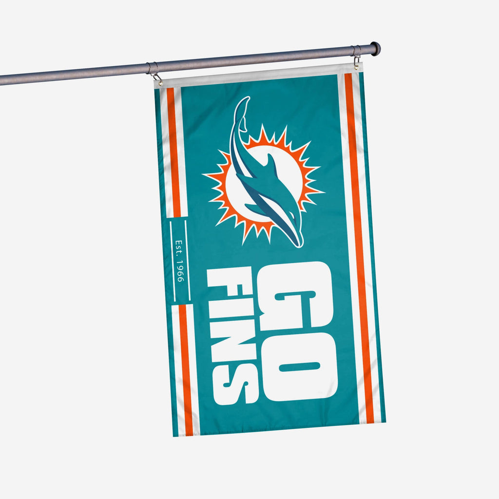 Miami Dolphins Horizontal Slogan Flag FOCO - FOCO.com