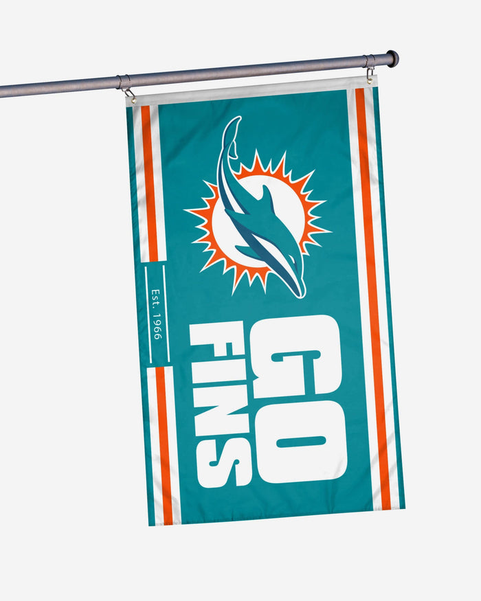 Miami Dolphins Horizontal Slogan Flag FOCO - FOCO.com