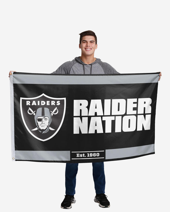 Las Vegas Raiders Horizontal Slogan Flag FOCO - FOCO.com