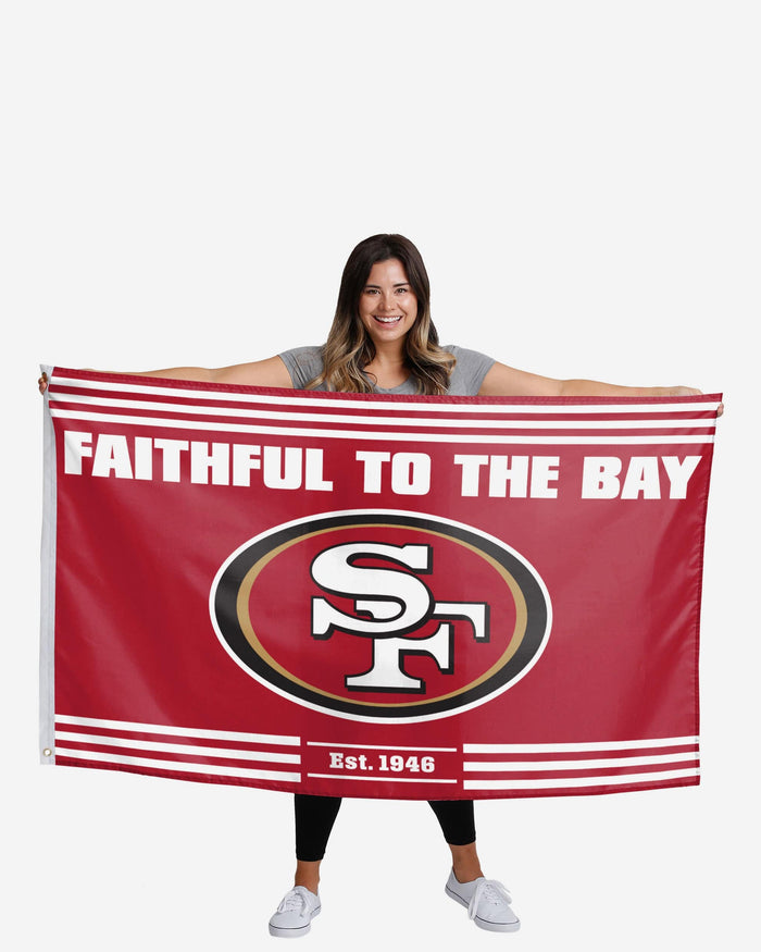 San Francisco 49ers Horizontal Slogan Flag FOCO - FOCO.com