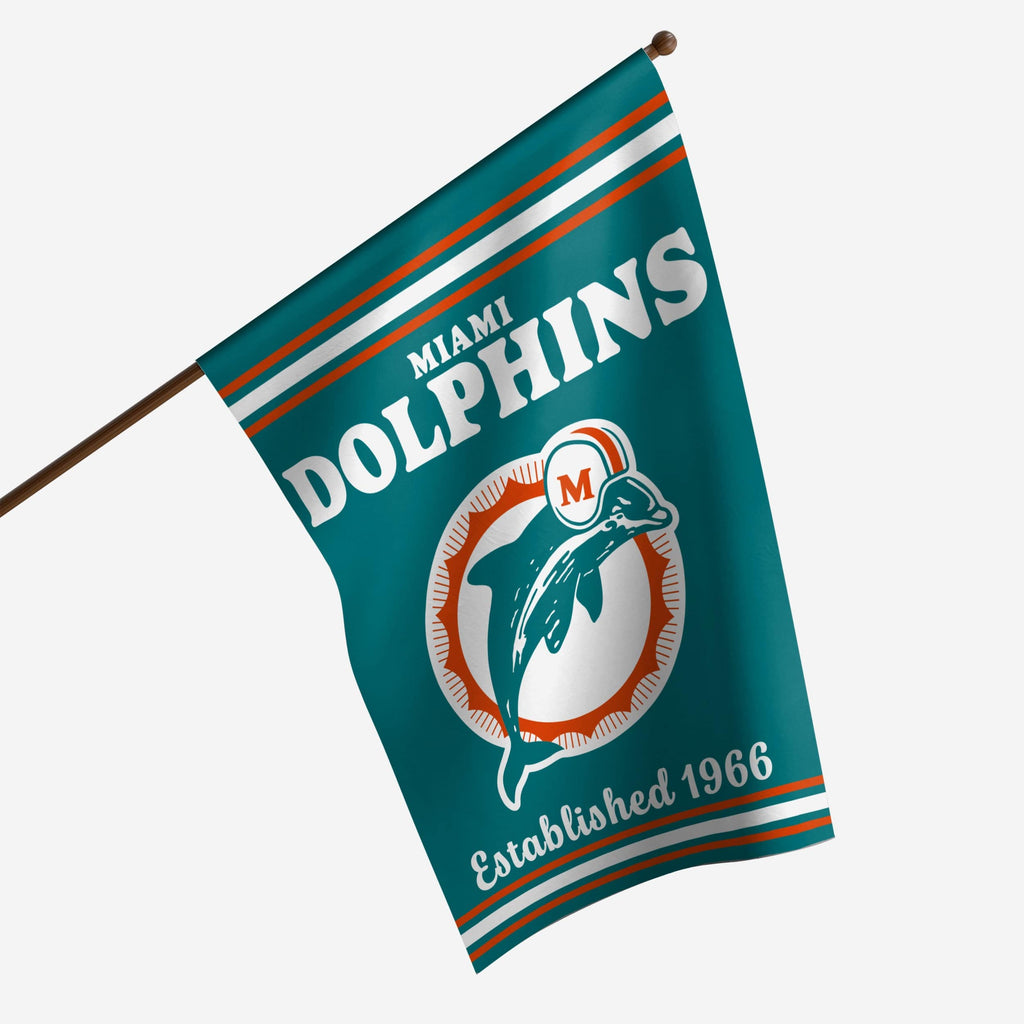 Miami Dolphins Vertical Retro Flag FOCO - FOCO.com