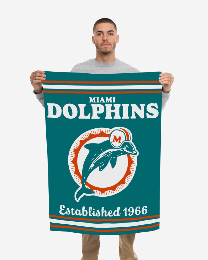 Miami Dolphins Vertical Retro Flag FOCO - FOCO.com