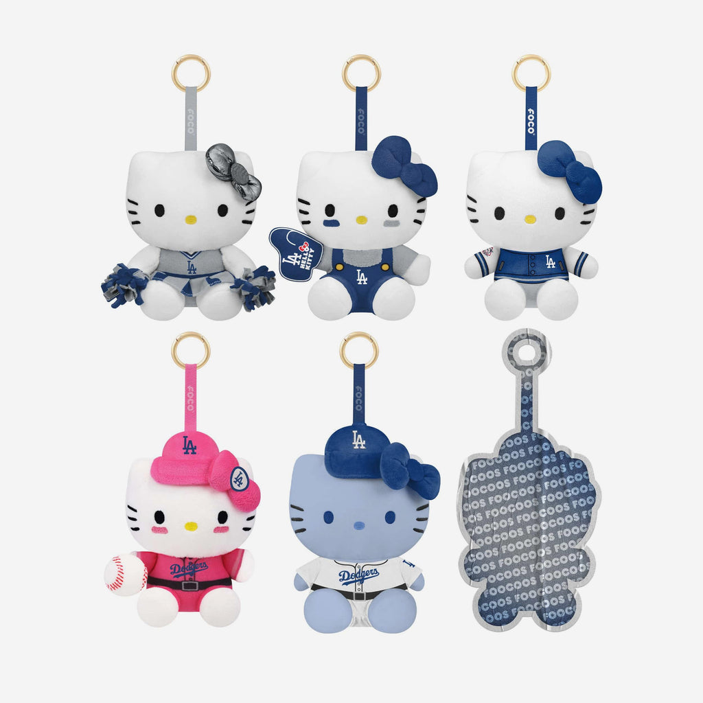 Los Angeles Dodgers Hello Kitty® FOOCOOS Plush Bag Charm Keychain Blind Box Series 1 FOCO - FOCO.com