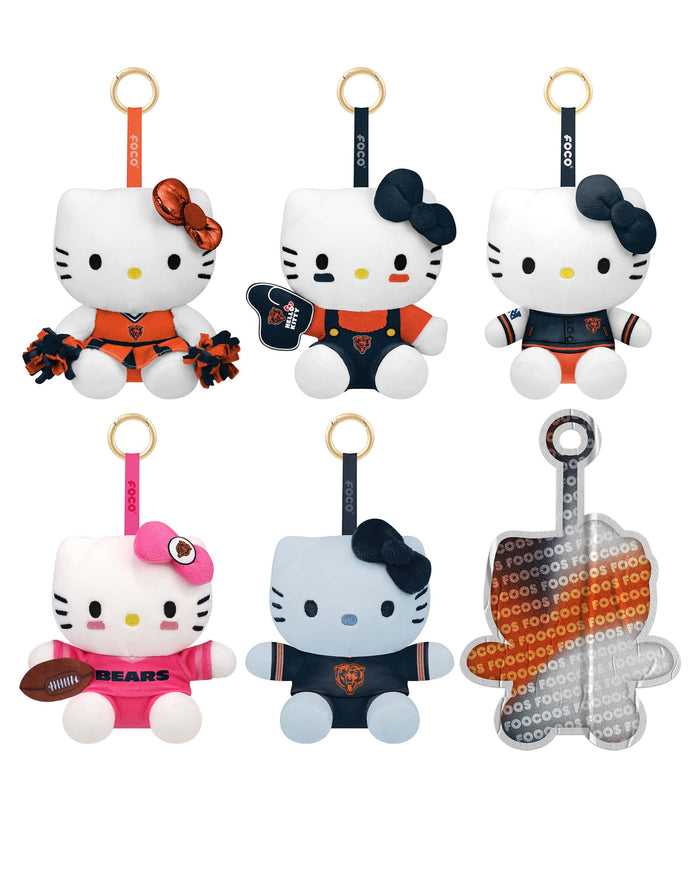 Chicago Bears Hello Kitty® FOOCOOS Plush Bag Charm Keychain Blind Box Series 1 FOCO - FOCO.com