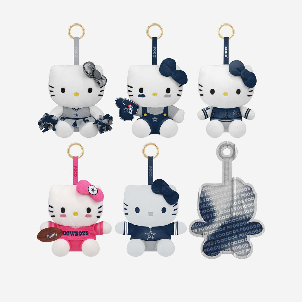 Dallas Cowboys Hello Kitty® FOOCOOS Plush Bag Charm Keychain Blind Box Series 1 FOCO - FOCO.com