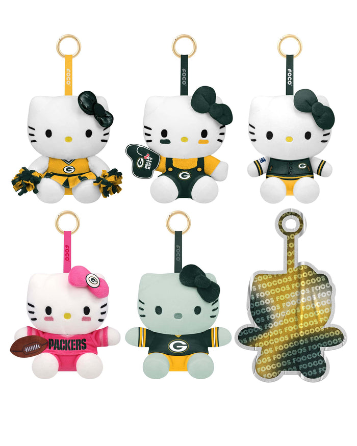 Green Bay Packers Hello Kitty® FOOCOOS Plush Bag Charm Keychain Blind Box Series 1 FOCO - FOCO.com