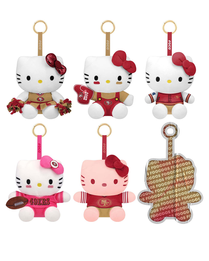 San Francisco 49ers Hello Kitty® FOOCOOS Plush Bag Charm Keychain Blind Box Series 1 FOCO - FOCO.com
