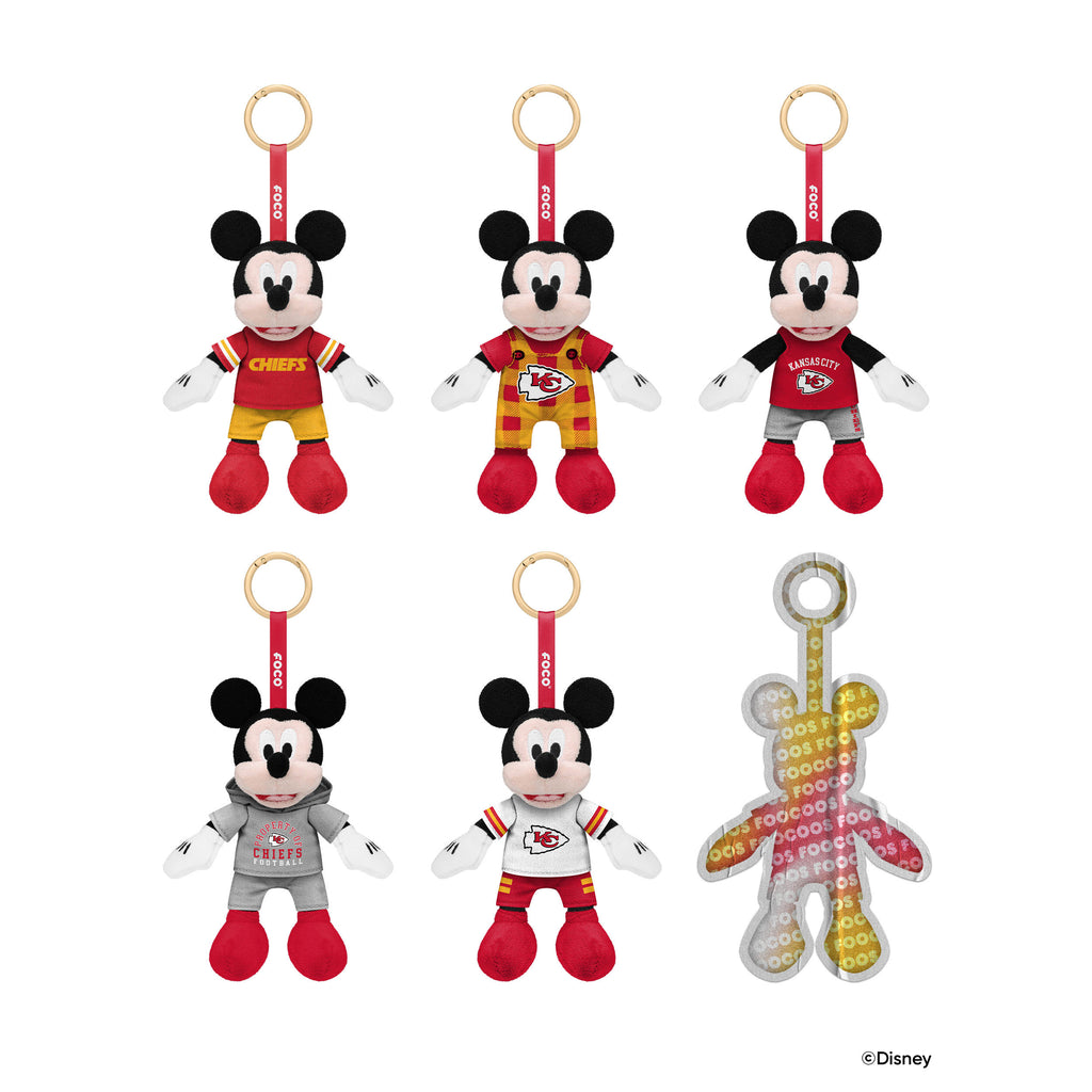 Kansas City Chiefs Disney Mickey Mouse FOOCOOS Clip-On Plush Blind Box Series 1 FOCO - FOCO.com