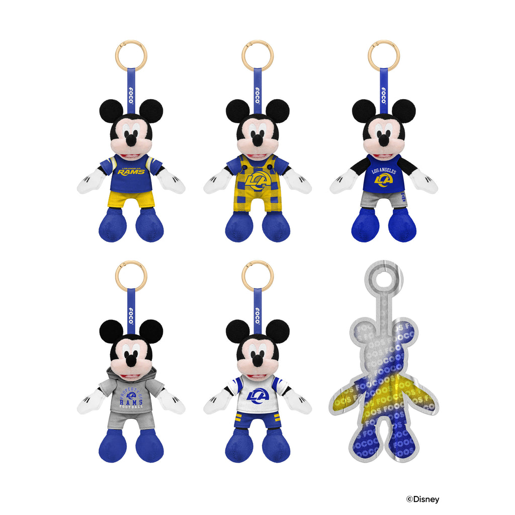 Los Angeles Rams Disney Mickey Mouse FOOCOOS Clip-On Plush Blind Box Series 1 FOCO - FOCO.com