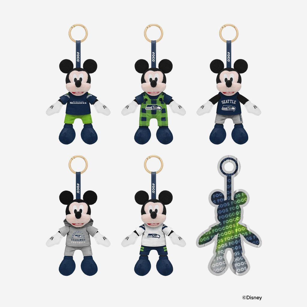 Seattle Seahawks Disney Mickey Mouse FOOCOOS Clip-On Plush Blind Box Series 1 FOCO - FOCO.com