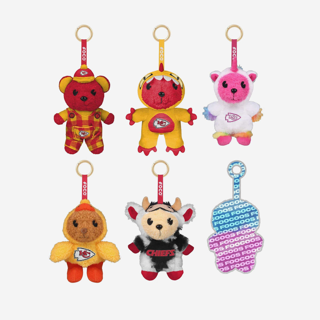Kansas City Chiefs FOOCOOS Plush Bag Charm Keychain Blind Box Series 1 FOCO - FOCO.com
