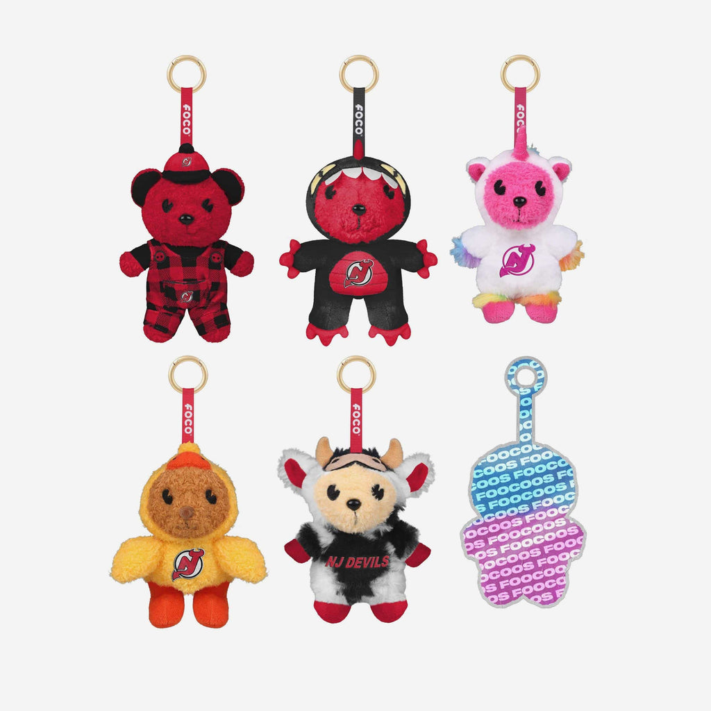 New Jersey Devils FOOCOOS Plush Bag Charm Keychain Blind Box Series 1 FOCO - FOCO.com