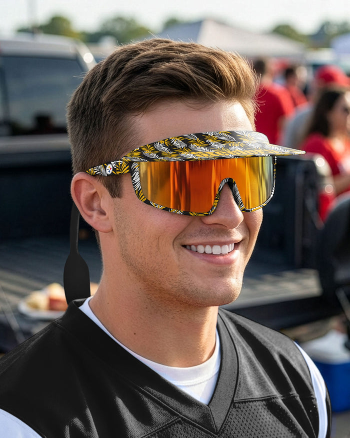 Pittsburgh Steelers Floral Visor Sunglasses FOCO - FOCO.com