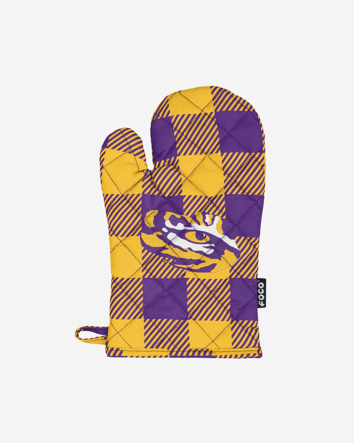 LSU Tigers Plaid Oven Mitt FOCO - FOCO.com