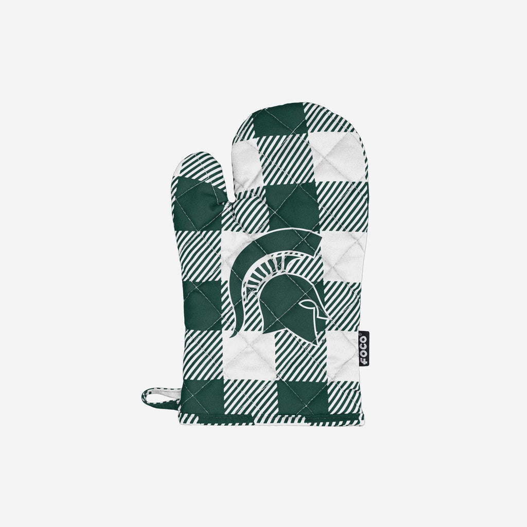 Michigan State Spartans Plaid Oven Mitt FOCO - FOCO.com