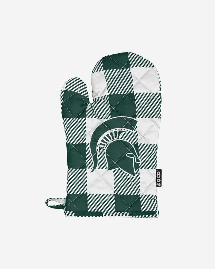 Michigan State Spartans Plaid Oven Mitt FOCO - FOCO.com