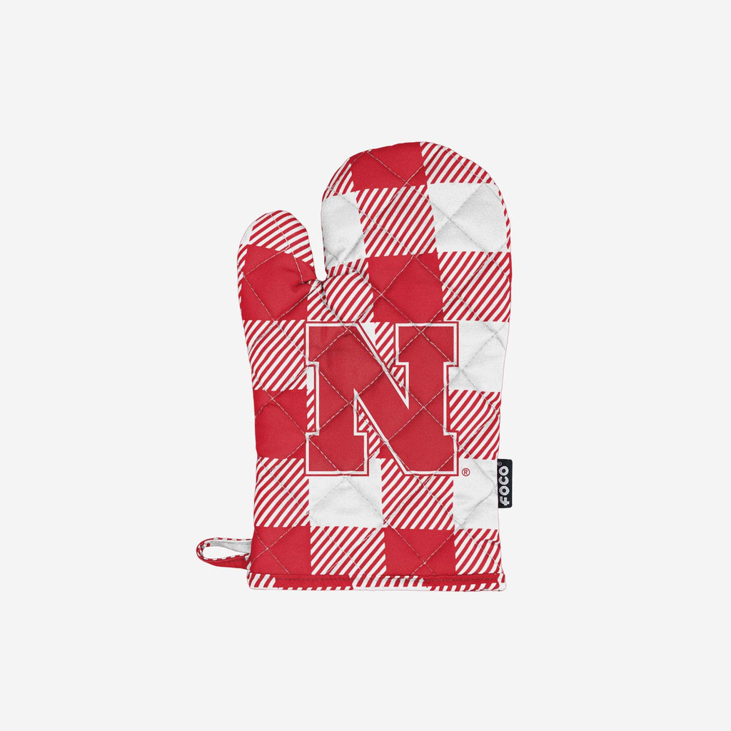 Nebraska Cornhuskers Plaid Oven Mitt FOCO - FOCO.com