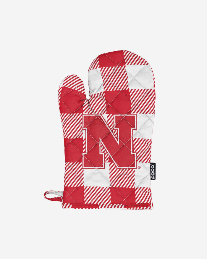 Nebraska Cornhuskers Plaid Oven Mitt FOCO - FOCO.com