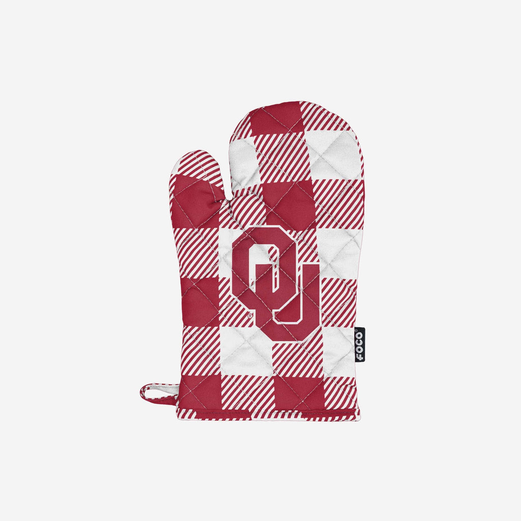 Oklahoma Sooners Plaid Oven Mitt FOCO - FOCO.com