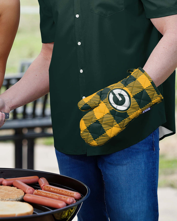 Green Bay Packers Plaid Oven Mitt FOCO - FOCO.com