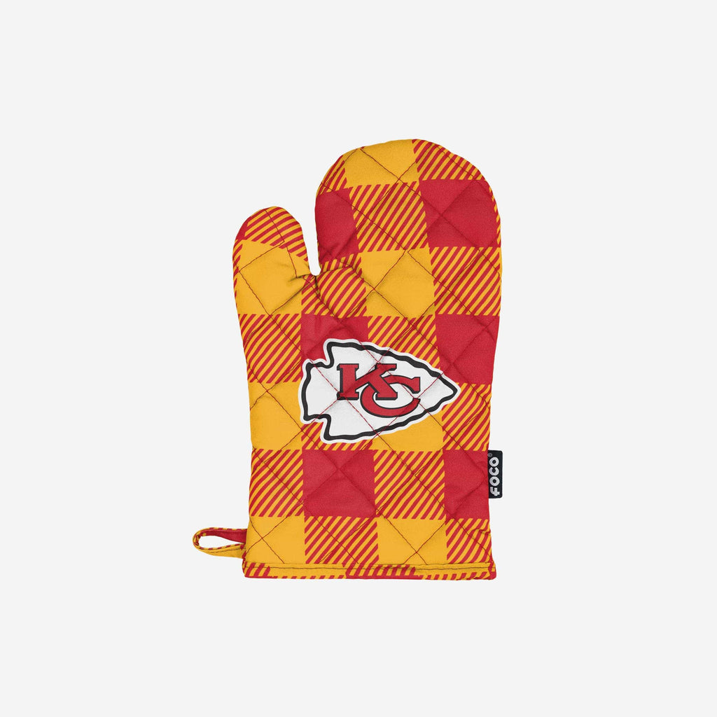 Kansas City Chiefs Plaid Oven Mitt FOCO - FOCO.com