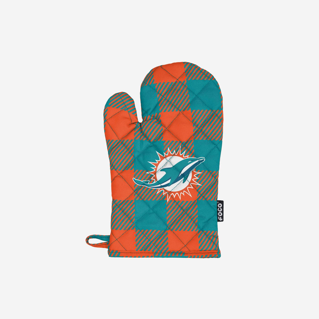 Miami Dolphins Plaid Oven Mitt FOCO - FOCO.com