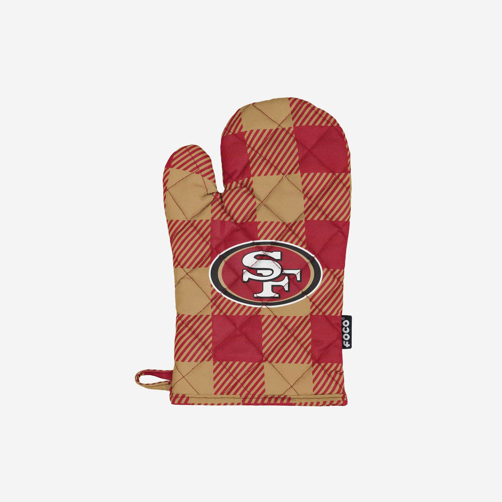 San Francisco 49ers Plaid Oven Mitt FOCO - FOCO.com