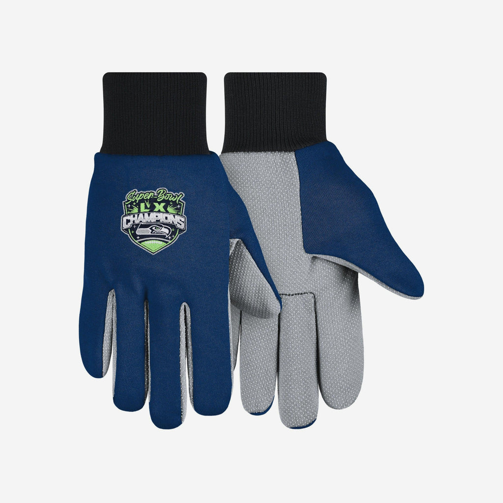 Seattle Seahawks Super Bowl LX Champions Colored Palm Utility Glove FOCO - FOCO.com