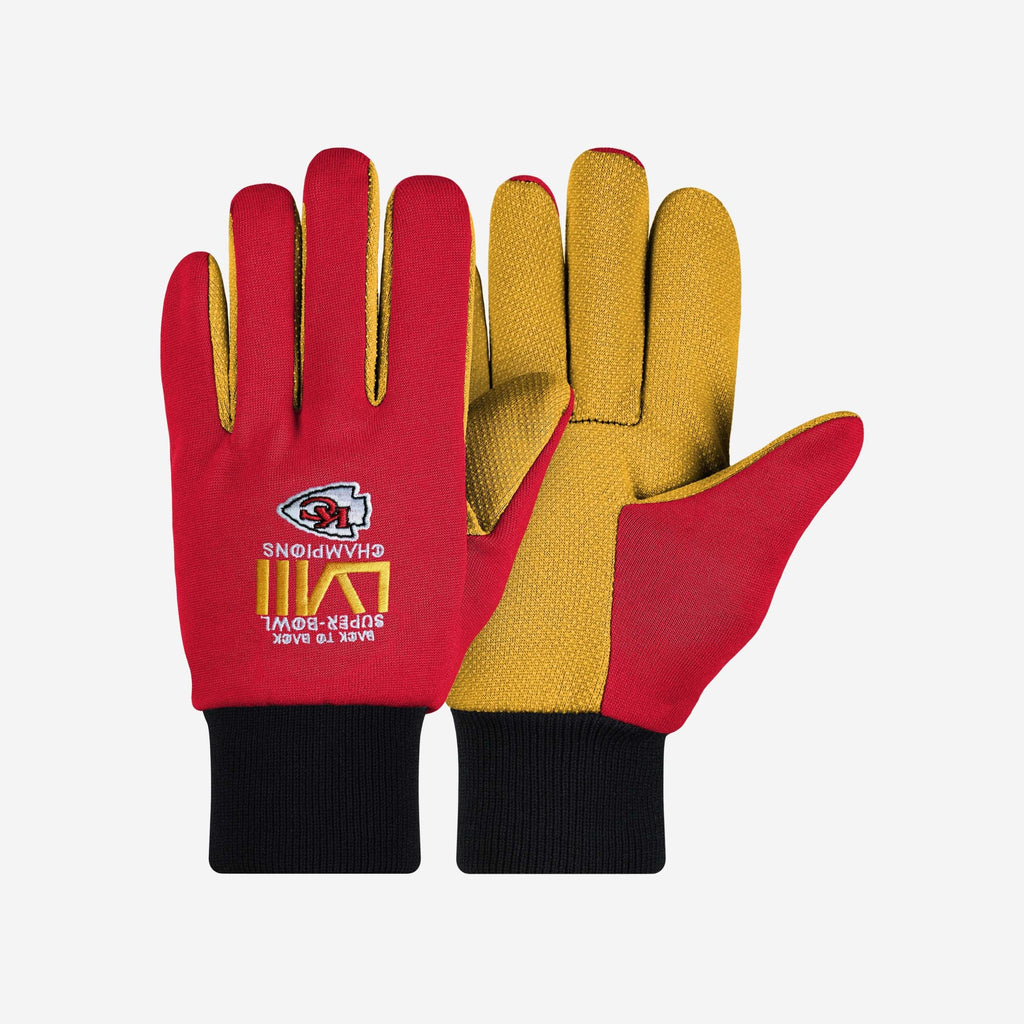 Kansas City Chiefs Super Bowl LVIII Champions Colored Palm Utility Gloves FOCO - FOCO.com